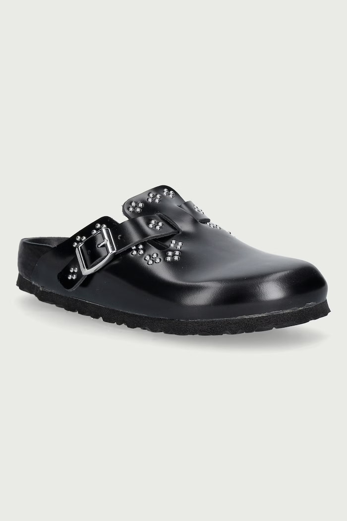 Birkenstock Boston Rivet EXQ LENA ciabatte slide da donna in pelle nero 1033037
