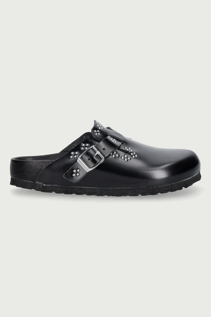 Birkenstock Boston Rivet EXQ LENA ciabatte slide da donna in pelle 1033037 nero AW26