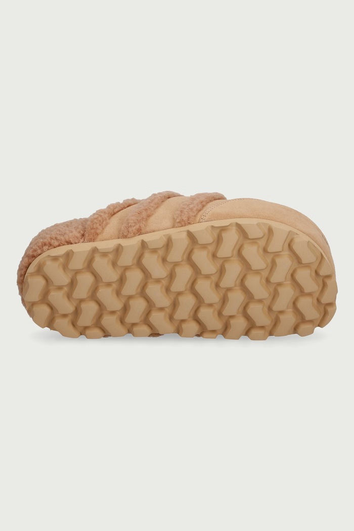 Klapki na platformie damskie zamszowe Cozy Loafer Inuikii beżowy 1006.005.0011.250