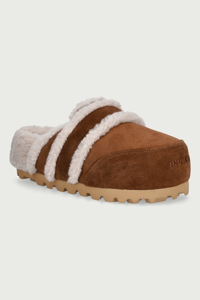 Inuikii Klapki damskie zamszowe Cozy Loafer brązowy 1006.005.0011.171