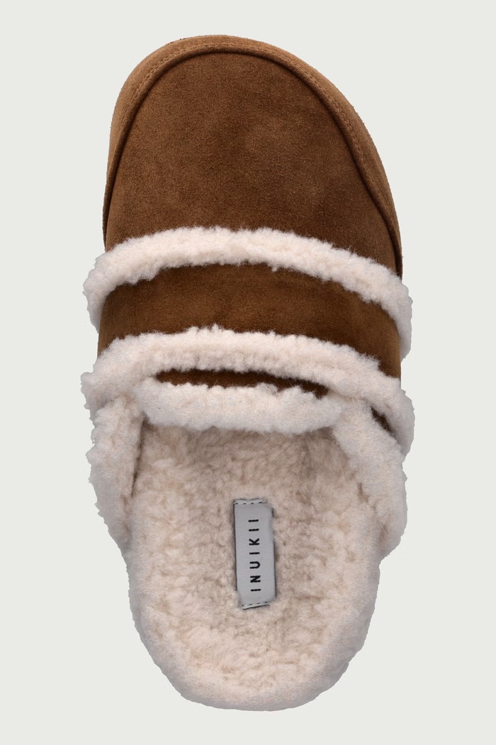 Klapki damskie zamszowe Cozy Loafer Inuikii 1006.005.0011.171 brązowy