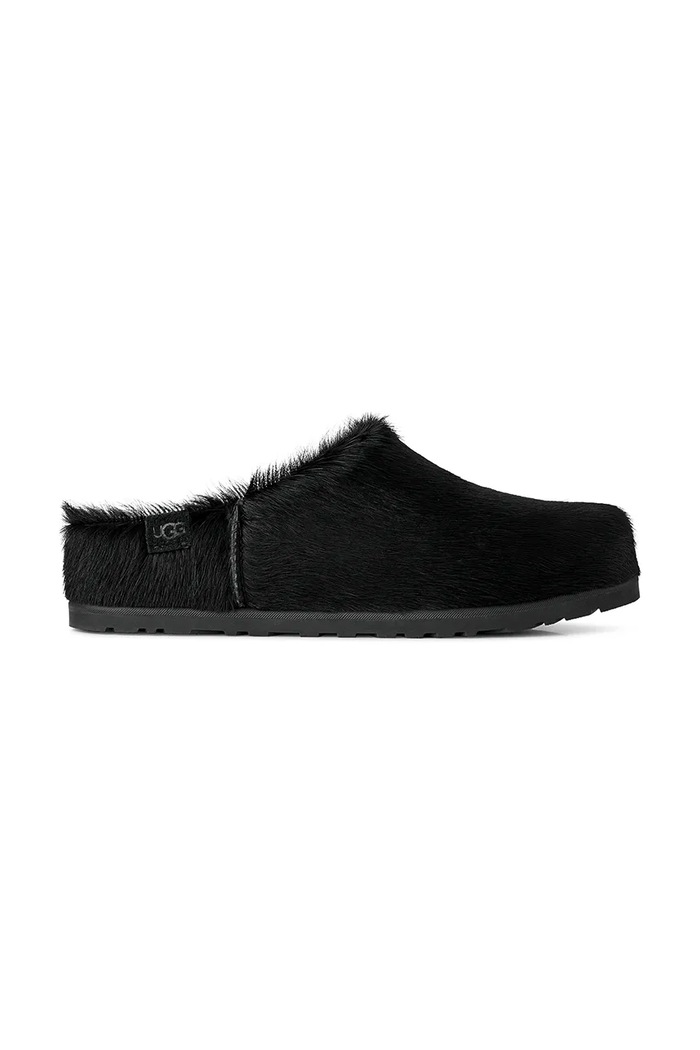 UGG Šľapky mules dámske kožené W Otzo Calf Hair Clog čierna 1180345.BLK