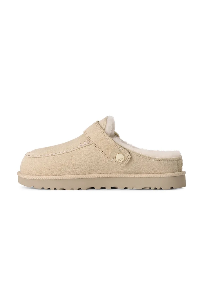 UGG Klapki damskie zamszowe W Goldenstar Evelina Clog 1180251.SNDC beżowy AW26