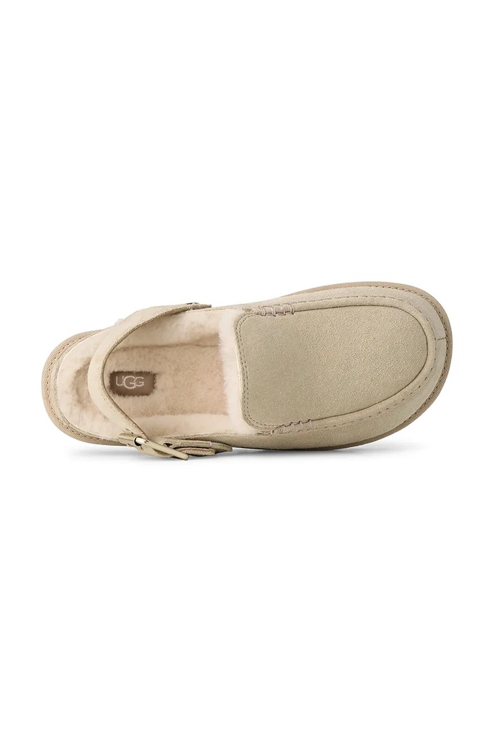 Obuwie UGG Klapki damskie zamszowe W Goldenstar Evelina Clog 1180251.SNDC beżowy