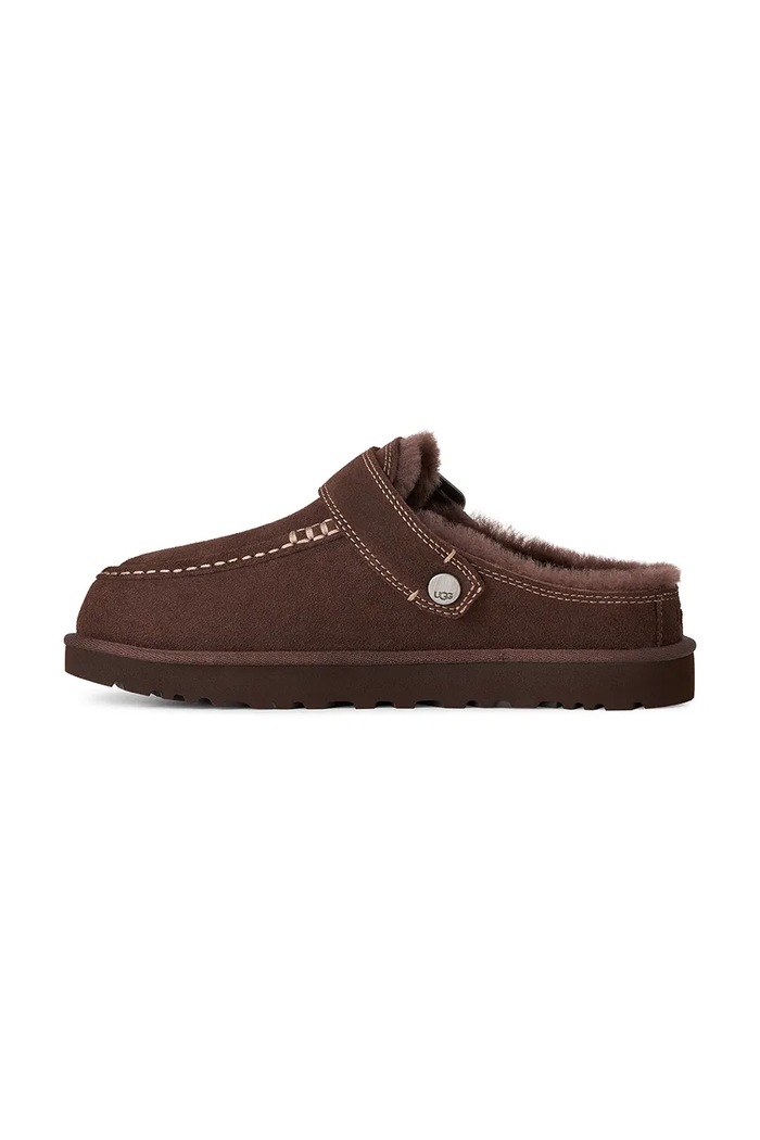 UGG Klapki damskie zamszowe W Goldenstar Evelina Clog 1180251.BCDR brązowy AW26