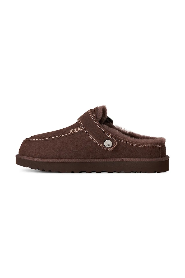 UGG Klapki damskie zamszowe W Goldenstar Evelina Clog 1180251.BCDR brązowy AW26