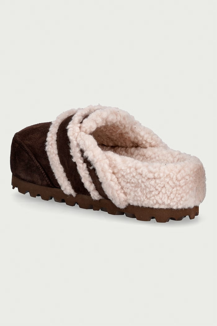 Obuwie Inuikii Klapki na platformie damskie zamszowe Cozy Loafer 1006.005.0011.150 brązowy