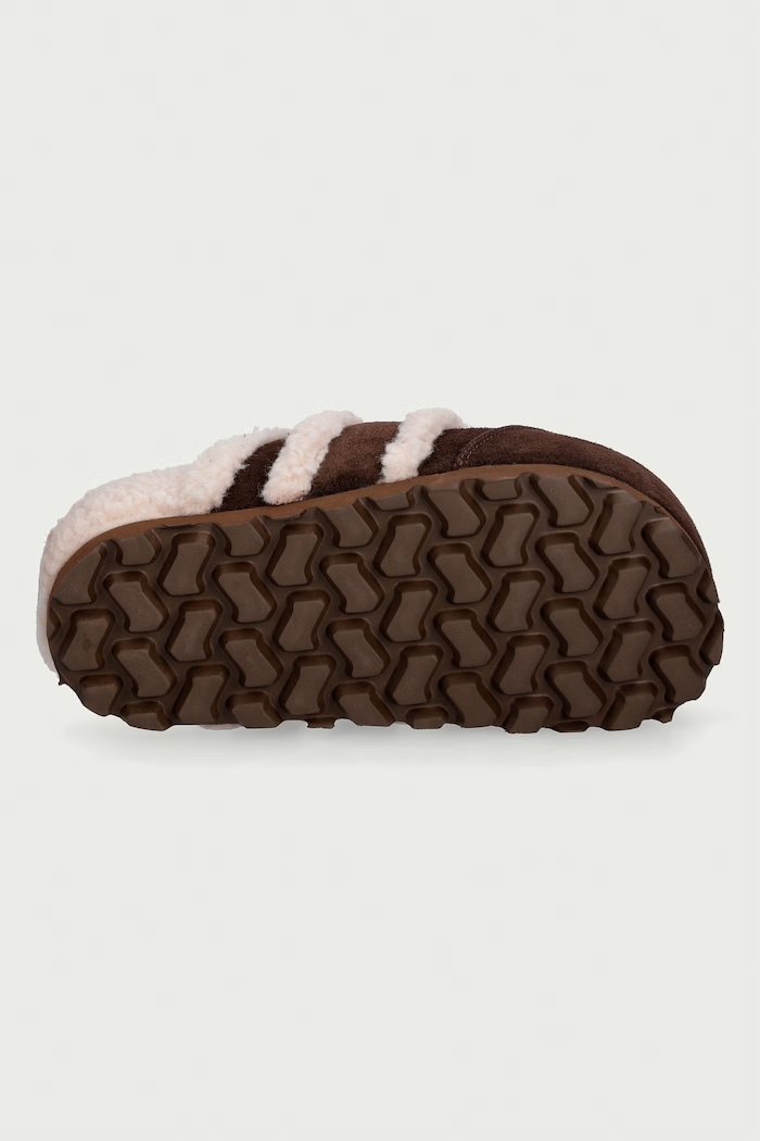 Klapki na platformie damskie zamszowe Cozy Loafer Inuikii brązowy 1006.005.0011.150