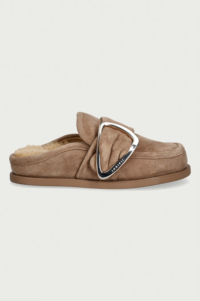 Inuikii klapki mules damskie zamszowe Shearling Mule Soft 1006.003.0041.250 beżowy AW26
