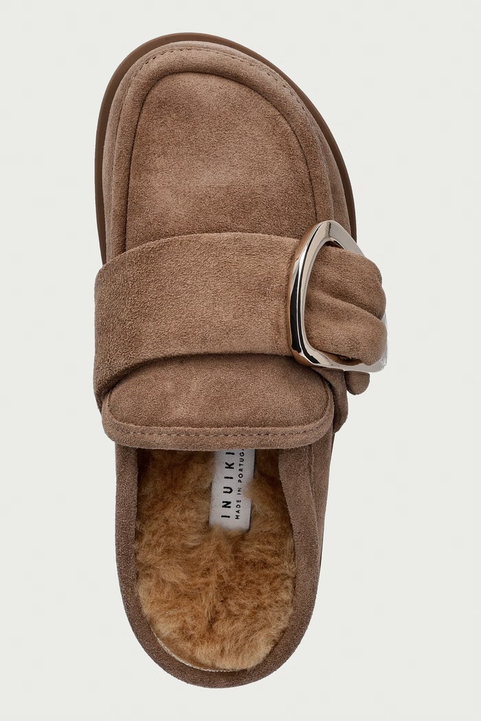 Inuikii klapki mules damskie zamszowe Shearling Mule Soft beżowy 1006.003.0041.250