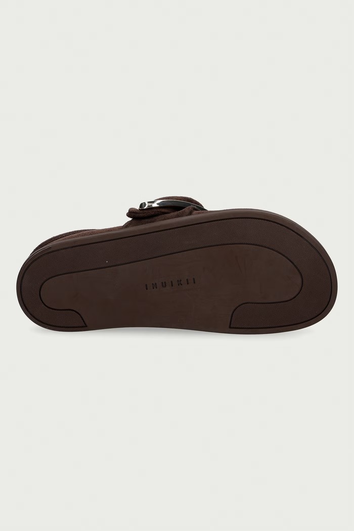 Inuikii klapki damskie zamszowe Shearling Mule Soft 1006.003.0041.152 brązowy