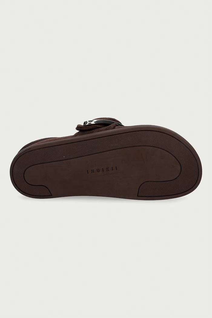 Inuikii klapki damskie zamszowe Shearling Mule Soft 1006.003.0041.152 brązowy