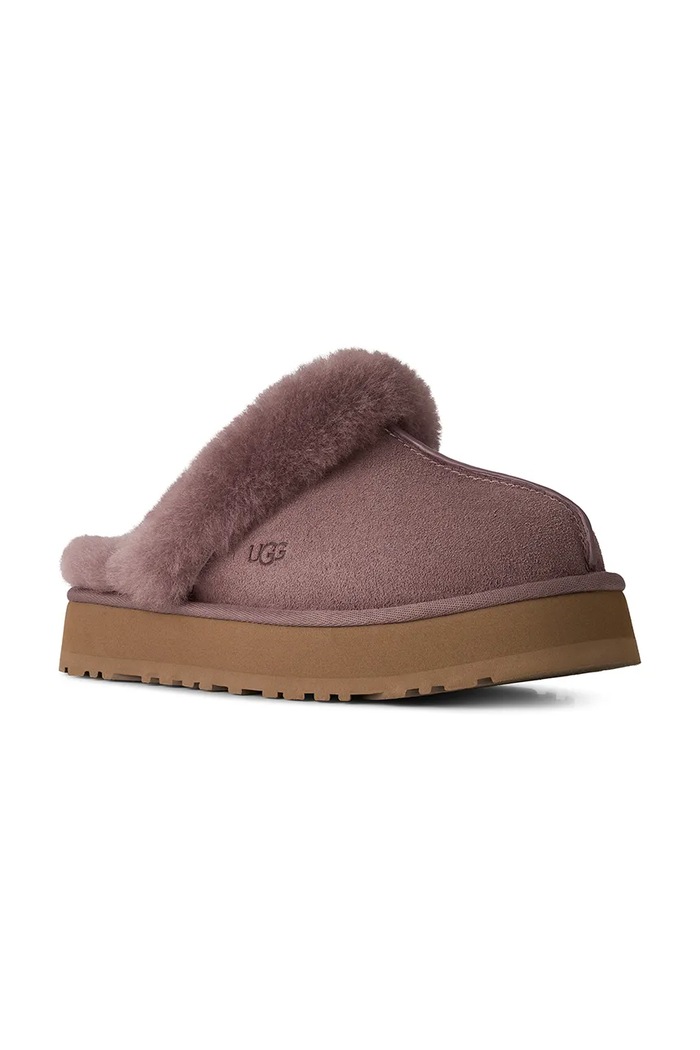 UGG Kapcie damskie zamszowe W Disquette 1122550.PRTBL brązowy AW26