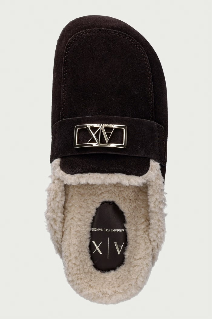 Armani Exchange natikače za žene od brušene kože smeđa XW003096.AF27450.M6444