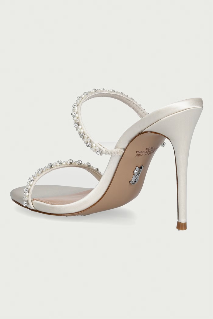 Obuwie Steve Madden klapki na wysokim obcasie damskie Bethani 11005602.985 beżowy