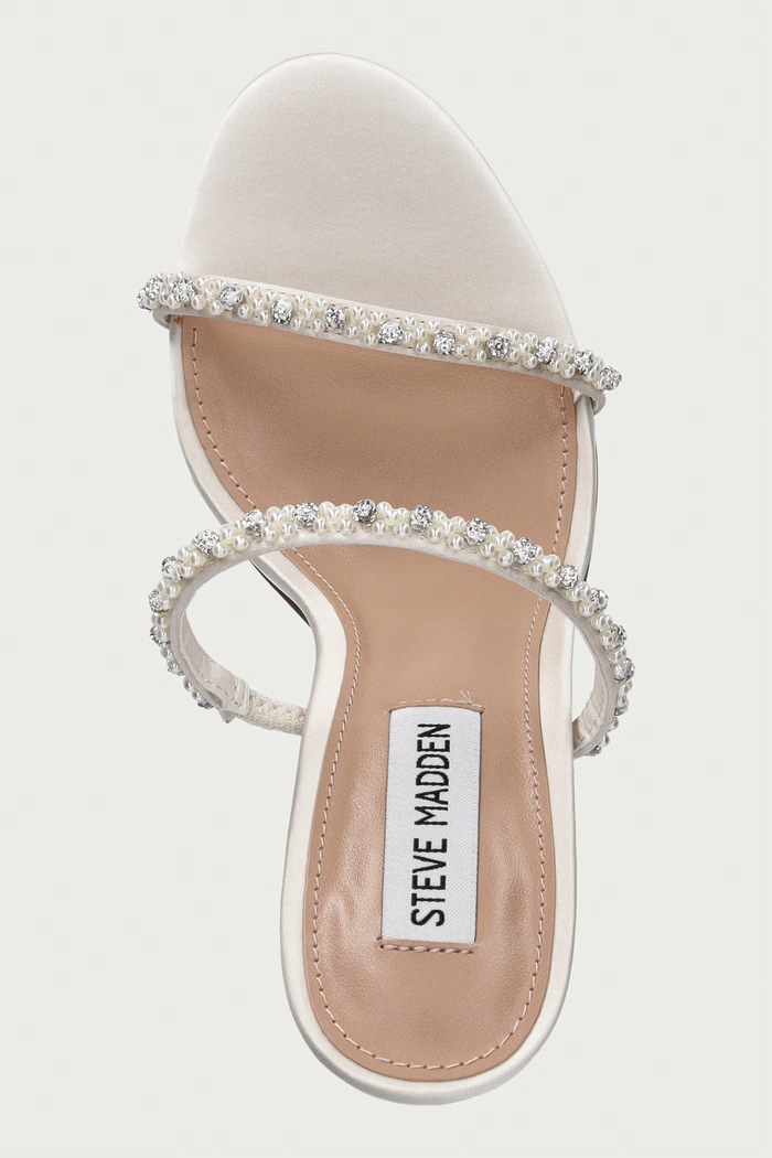 Steve Madden klapki na wysokim obcasie damskie Bethani beżowy 11005602.985