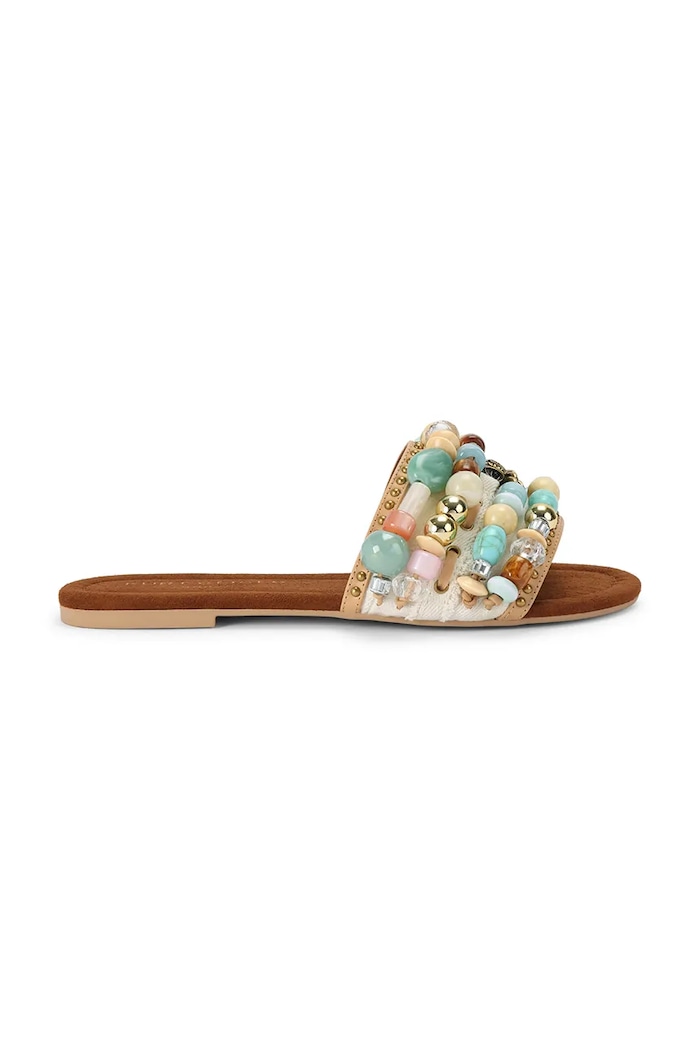 Kurt Geiger London klapki damskie Southbank Beaded Flat brązowy 4725445619