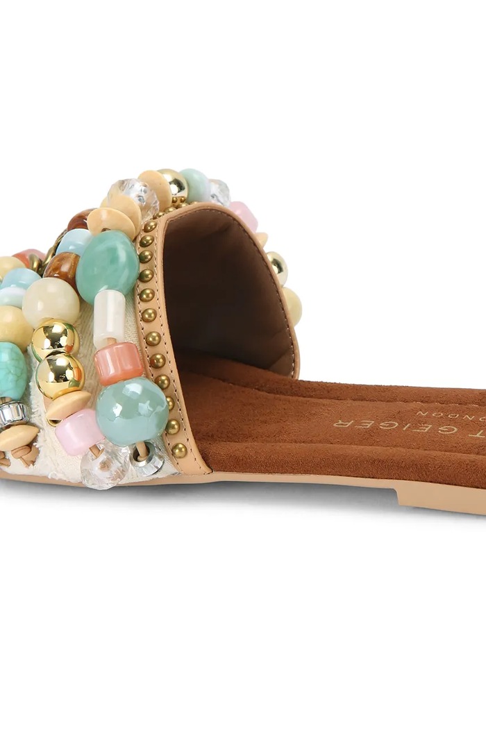 Kurt Geiger London klapki damskie Southbank Beaded Flat brązowy 4725445619