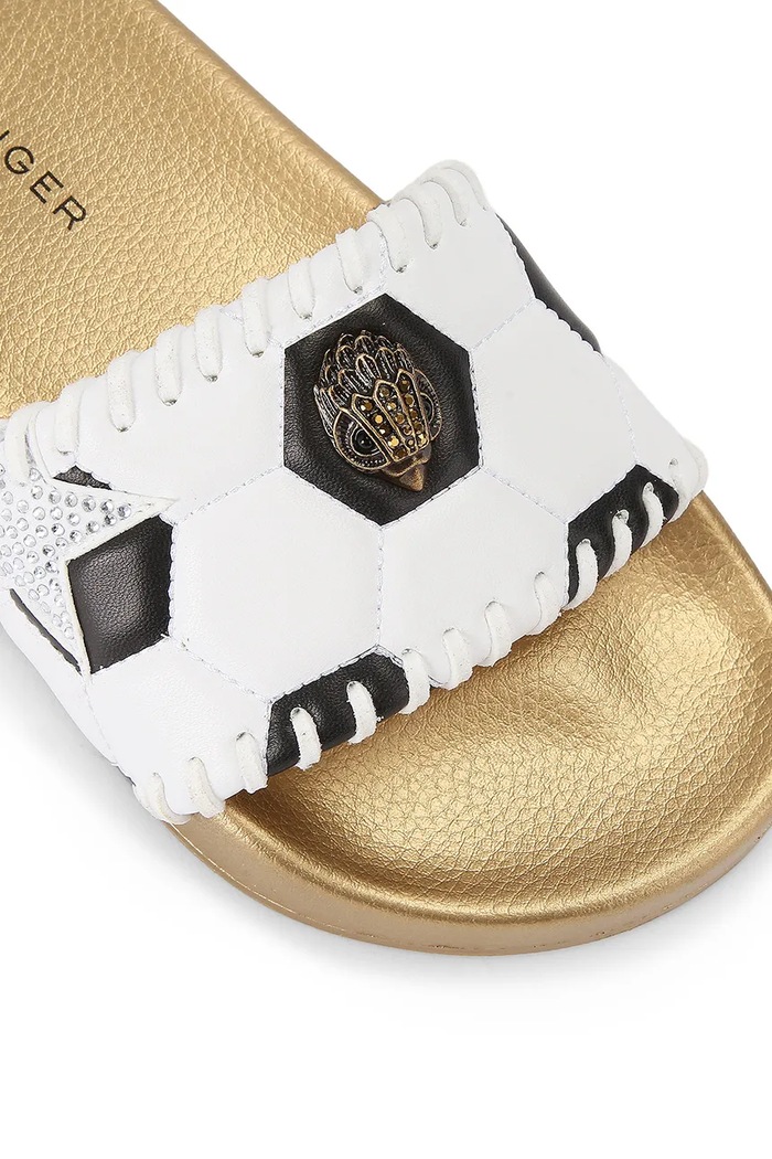 Obuwie Kurt Geiger London klapki damskie Meena Eagle Footy 5855913089 złoty