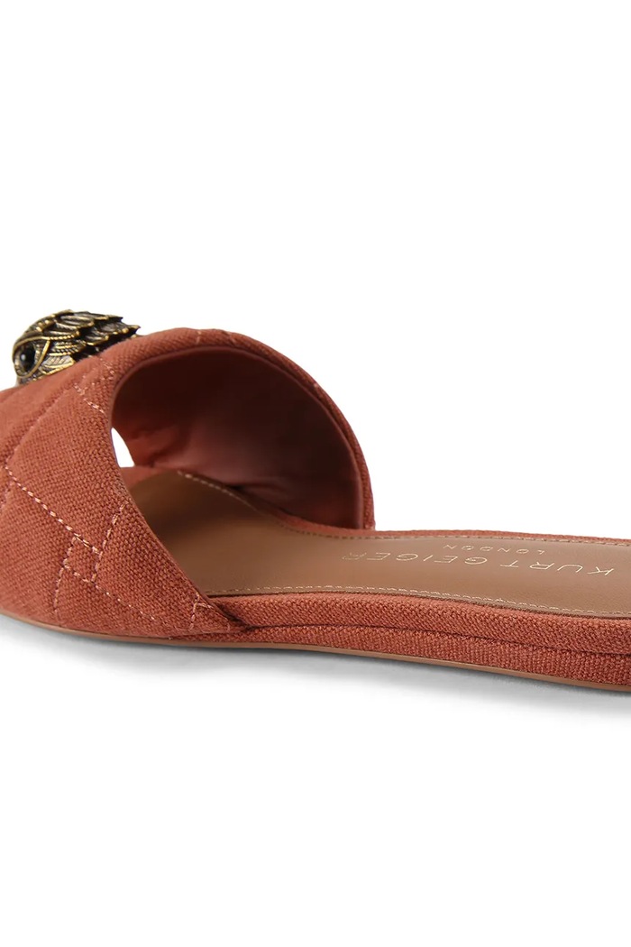 Obuwie Kurt Geiger London klapki na płaskim obcasie damskie Kensington Flat Sandal Rust 8496134339 brązowy