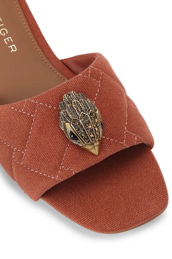 Kurt Geiger London klapki na płaskim obcasie damskie Kensington Flat Sandal Rust brązowy 8496134339