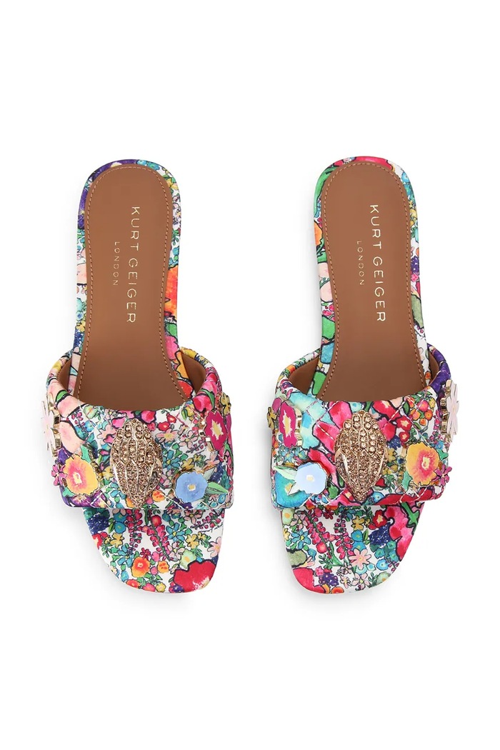 Kurt Geiger London klapki na płaskim obcasie damskie Kensington Flat Sandal 8496119689 multicolor AW26