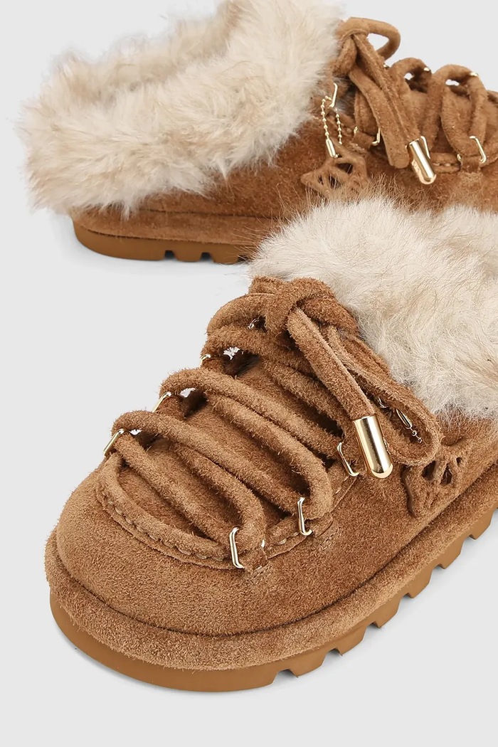 Női velúr ppapucs Harlow Naked Wolfe Harlow.Tan.Suede barna