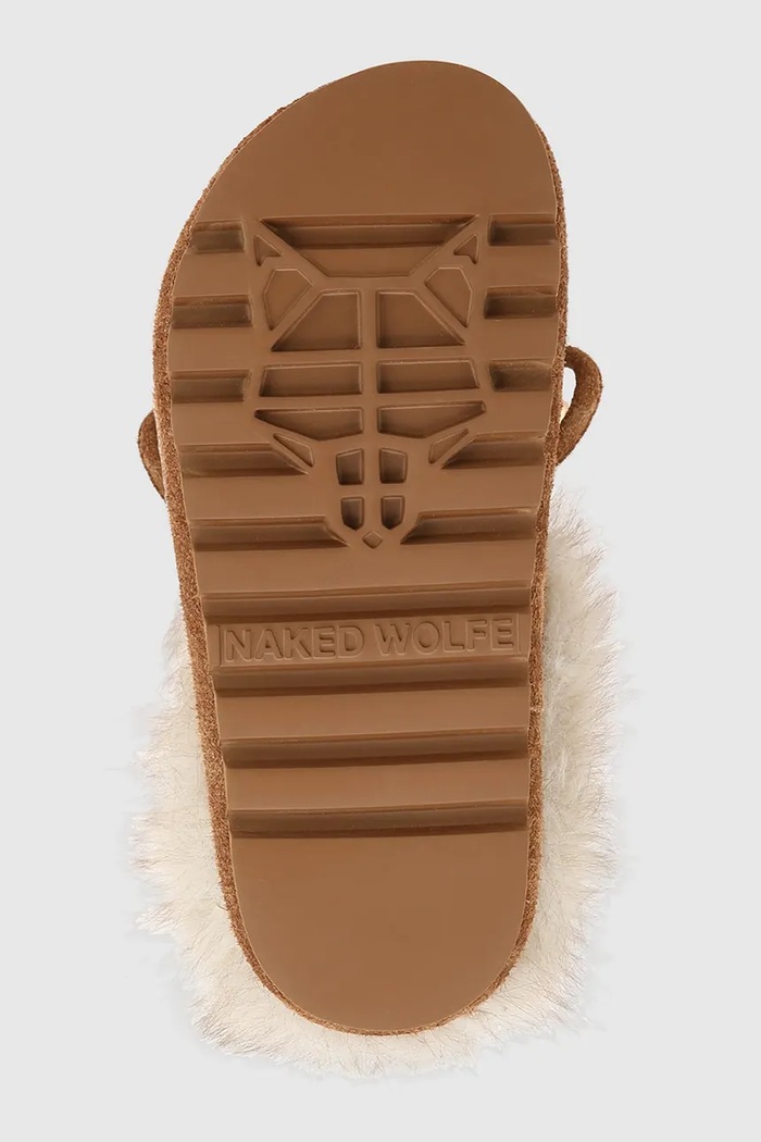 Naked Wolfe kapcie damskie zamszowe Harlow Harlow.Tan.Suede brązowy