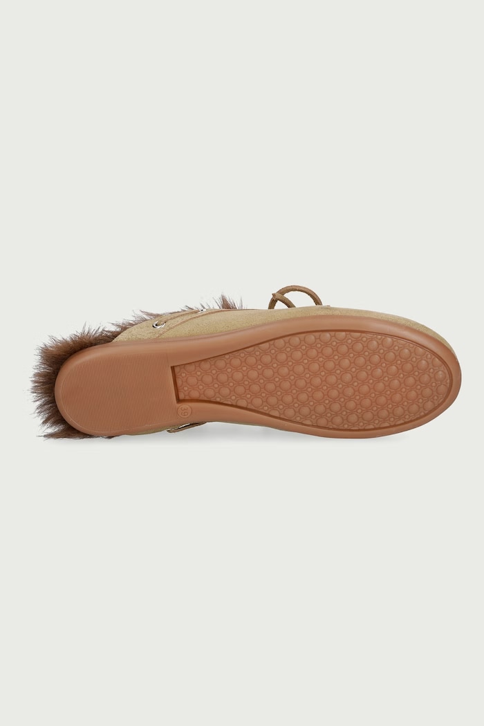 Papuci de casă pentru femei din piele întoarsă Boat Loafer Mule Posa verde PW265.207