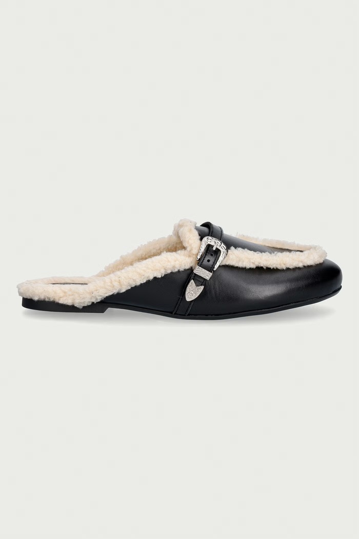 Posa natikače mules za žene od kože Aspen Mule PW232.600 crna AW26