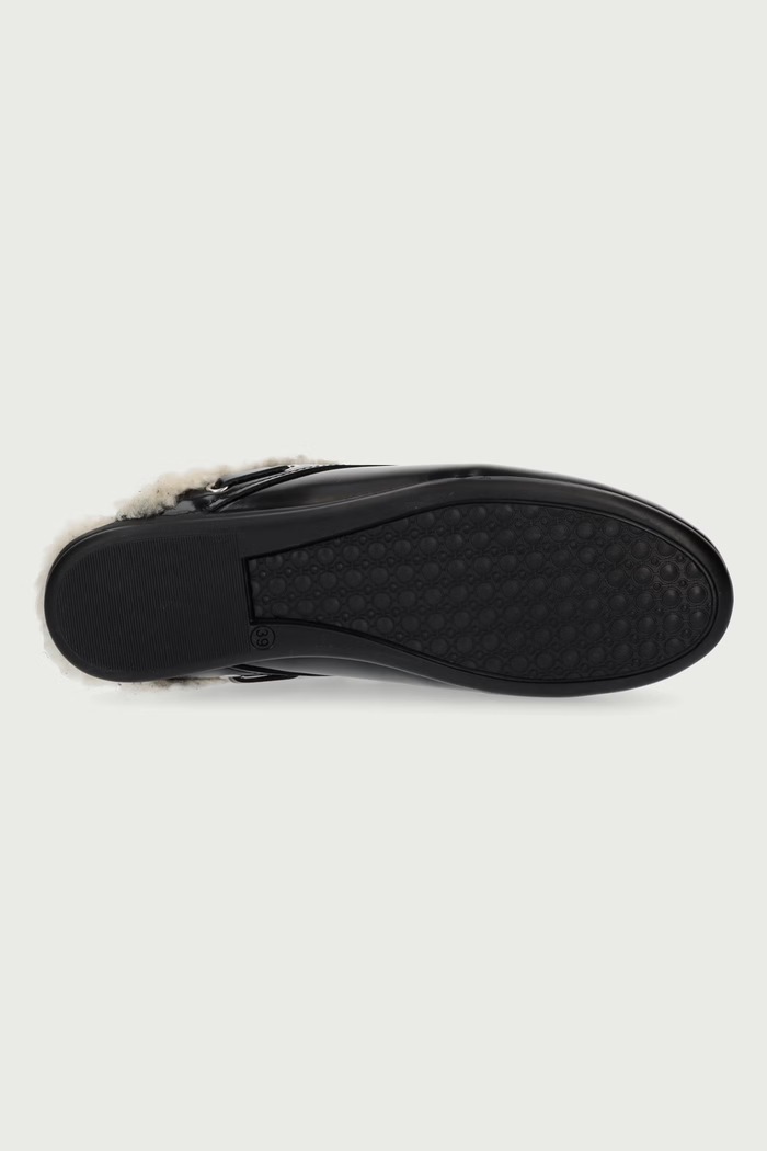 Női bőr ppapucs Boat Loafer Mule Posa fekete PW104.600