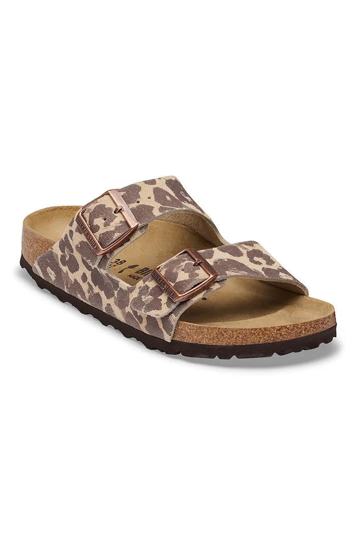 Birkenstock Arizona Suede Leather Leopard чехли дамски от велур 1033330 бежов AW26
