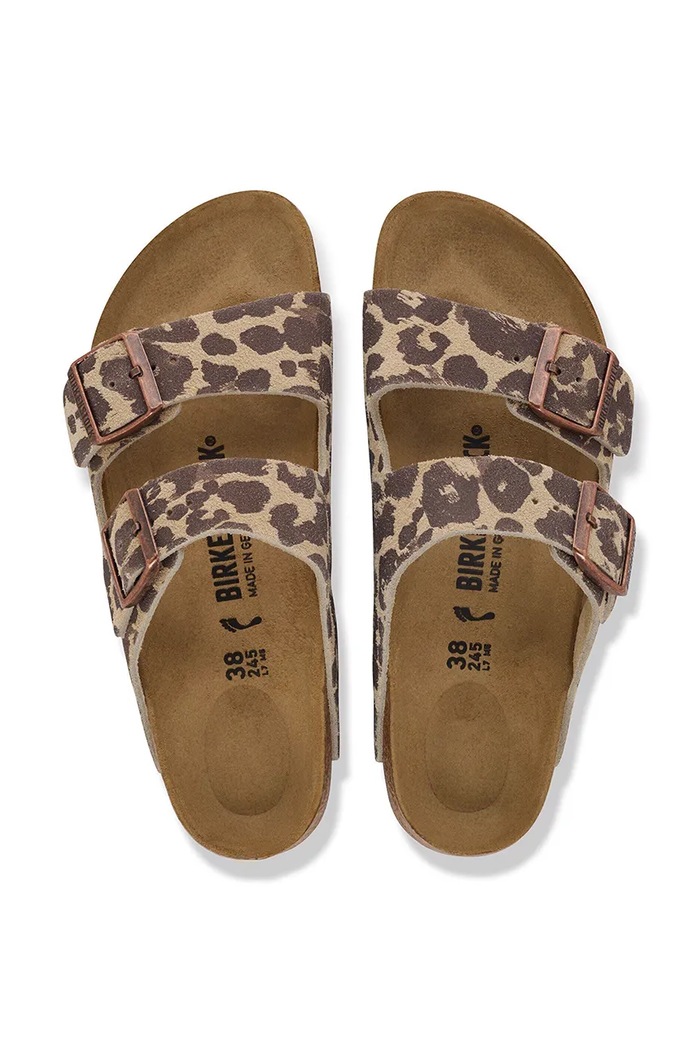 Birkenstock Arizona Suede Leather Leopard чехли дамски от велур 1033330 бежов