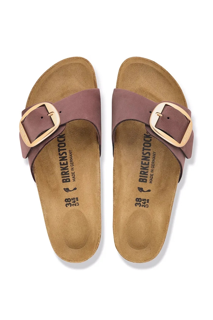 Birkenstock natikače za žene od nubuka Madrid Big Buckle Nubuck Leather 1033145 roza