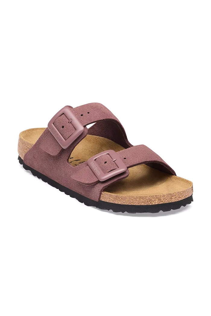 Birkenstock Arizona Suede Cushion Buckle pantofle dámské semišové 1033103 růžová AW26