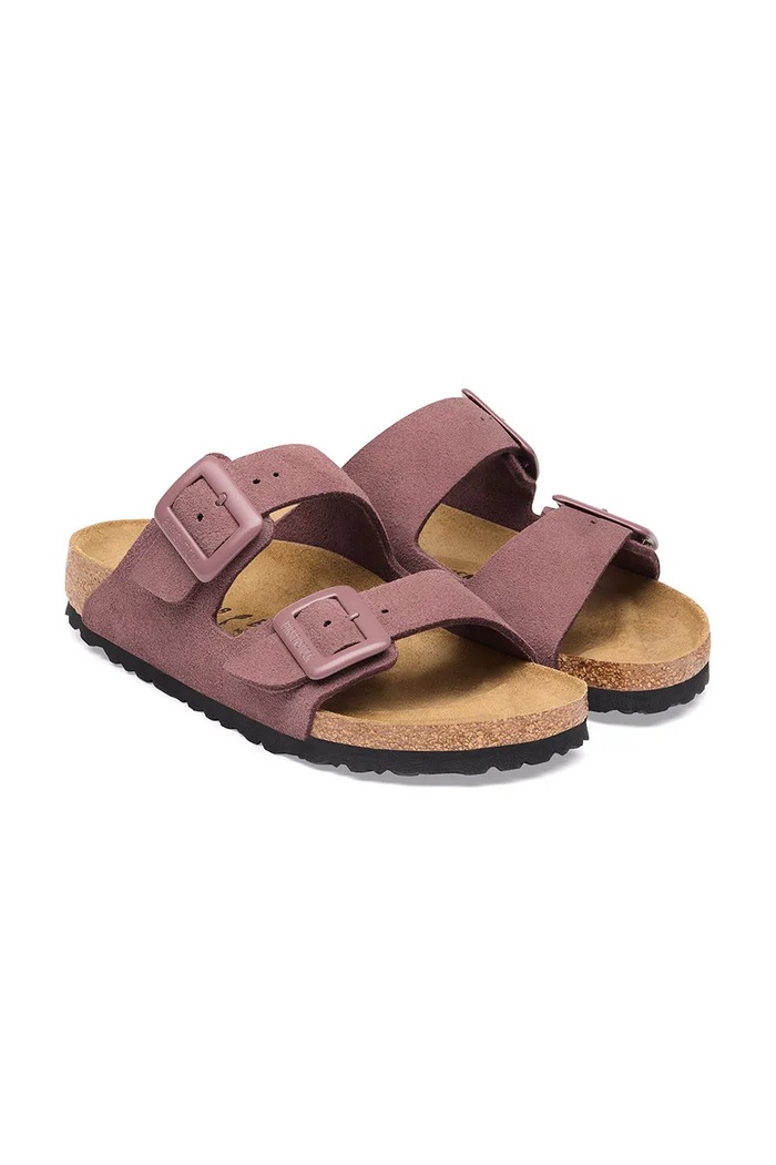 Boty Birkenstock Arizona Suede Cushion Buckle pantofle dámské semišové 1033103 růžová