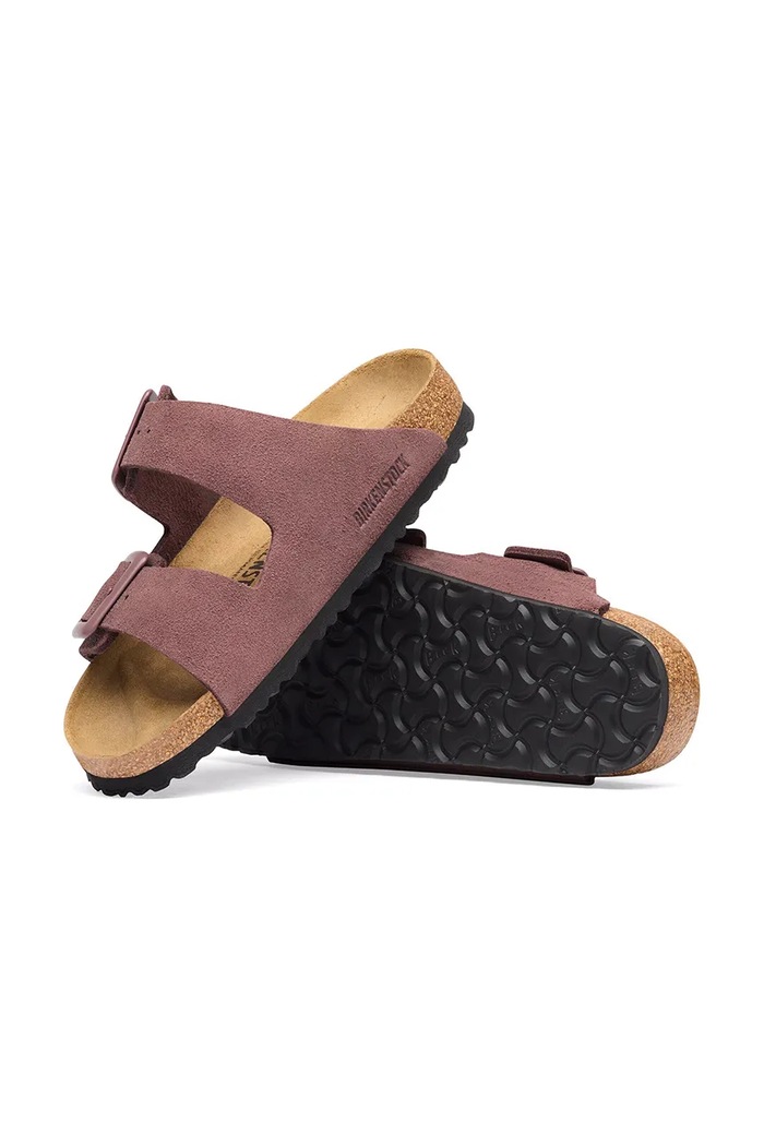 Arizona Suede Cushion Buckle pantofle dámské semišové Birkenstock 1033103 růžová