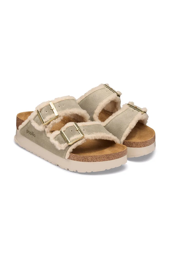 Obuća Birkenstock Natikače za žene x Papillio Arizona Teddy Edge Flex Platform 1033101 bež