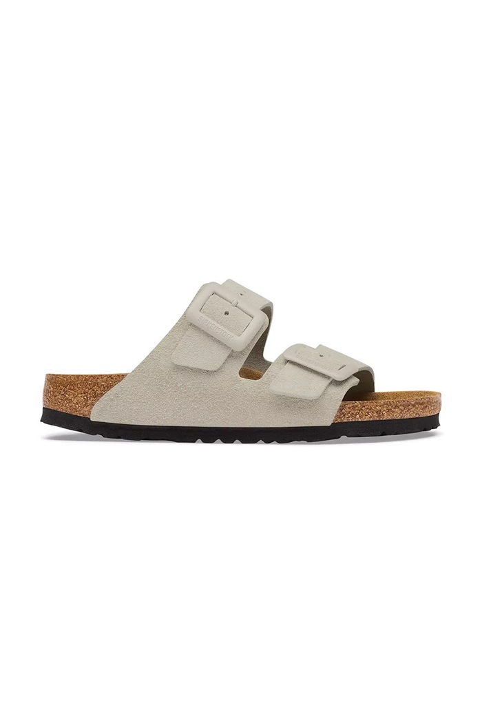 Birkenstock Arizona Suede Cushion Buckle pantofle dámské semišové béžová 1033088