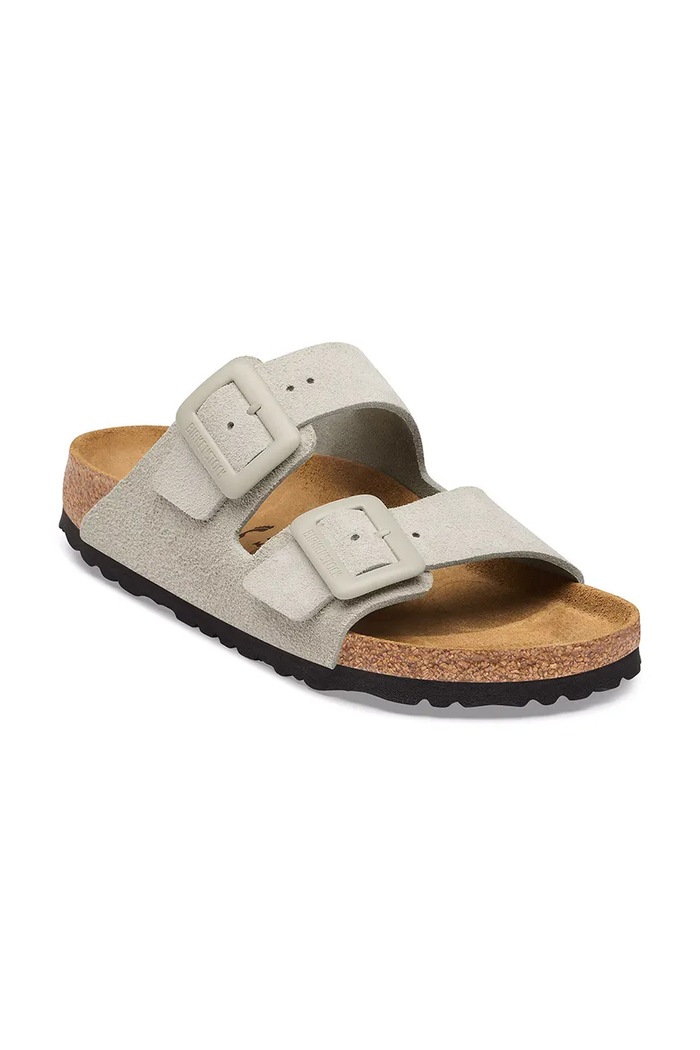 Birkenstock Arizona Suede Cushion Buckle pantofle dámské semišové 1033088 béžová AW26