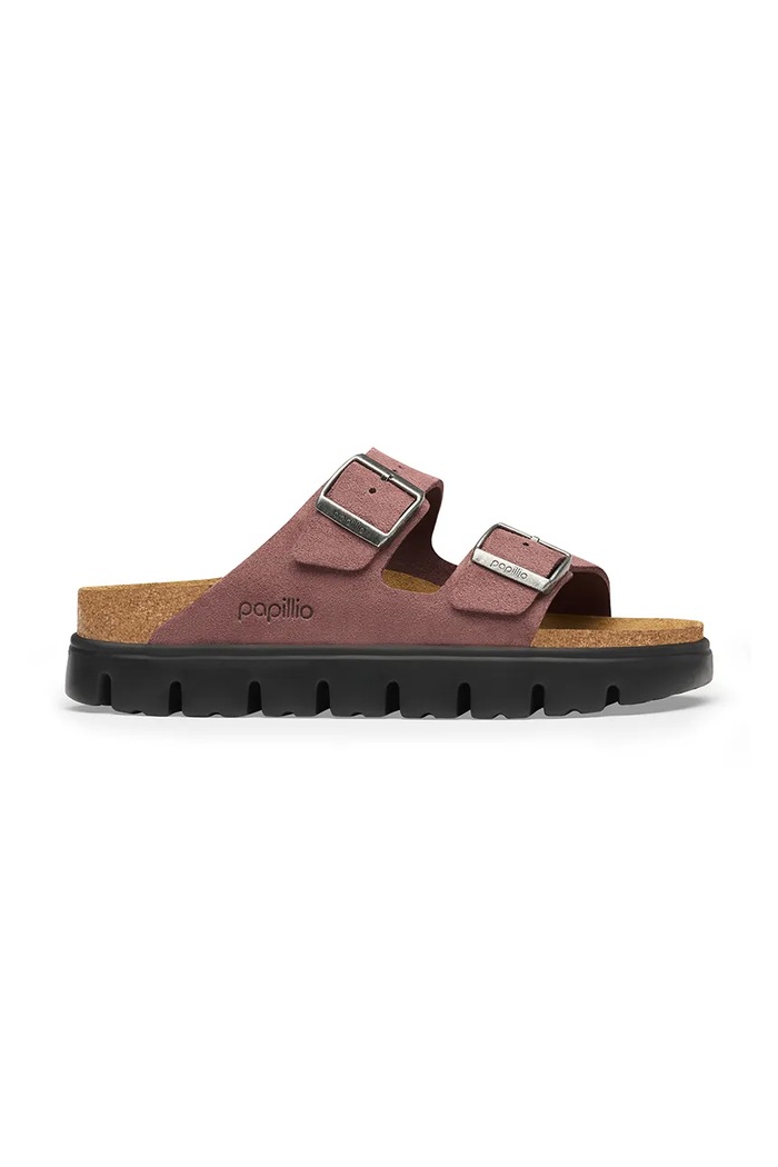 Birkenstock klapki damskie zamszowe Arizona Chunky Suede Leather różowy 1033081