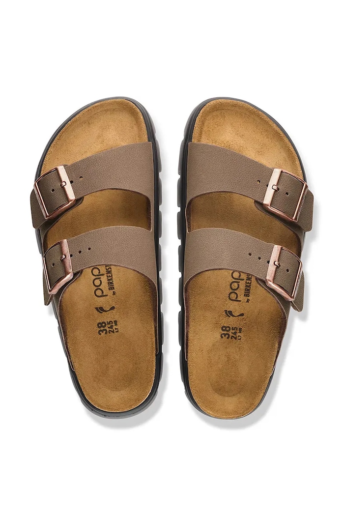 Birkenstock σαγιονάρες Γυναικεία x Papillio Arizona Chunky Birkibuc 1033056 καφέ