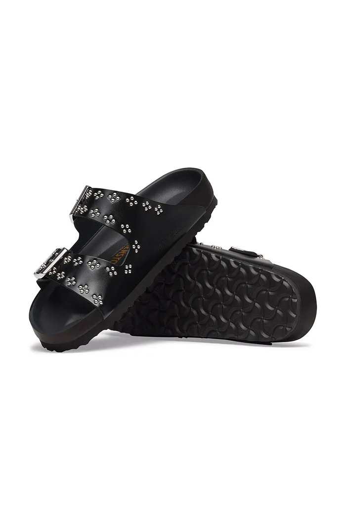 Šľapky dámske kožené Animal Print Big Buckle Leather Birkenstock 1033016 čierna