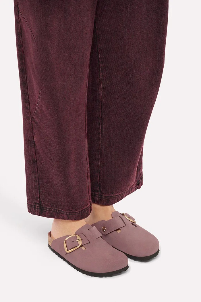 Birkenstock natikače mules za žene od nubuka Boston Big Buckle Nubuck Leather 1033010