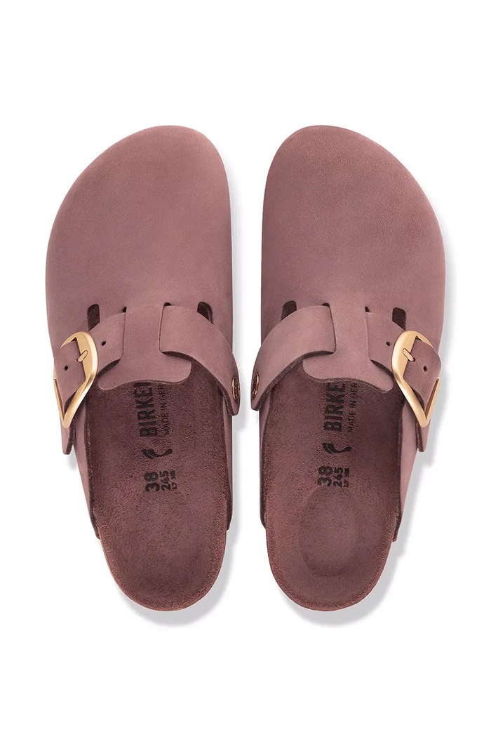 Birkenstock natikače mules za žene od nubuka Boston Big Buckle Nubuck Leather 1033010 roza