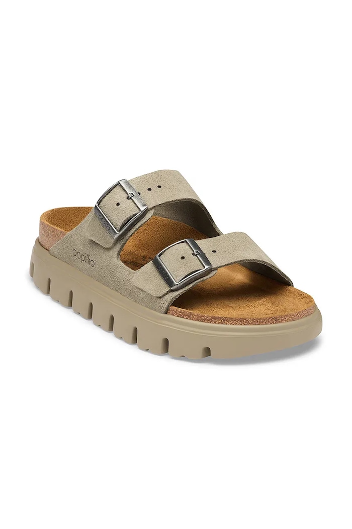 Birkenstock x Papillio жіночі замшеві шльопанці Arizona Chunky Suede Leather 1032996 бежевий AW26