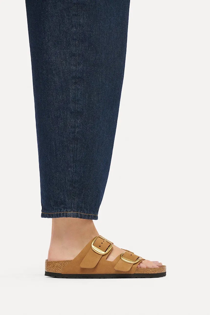 Birkenstock klapki damskie nubukowe Arizona Big Buckle Nubuck Leather 1032989