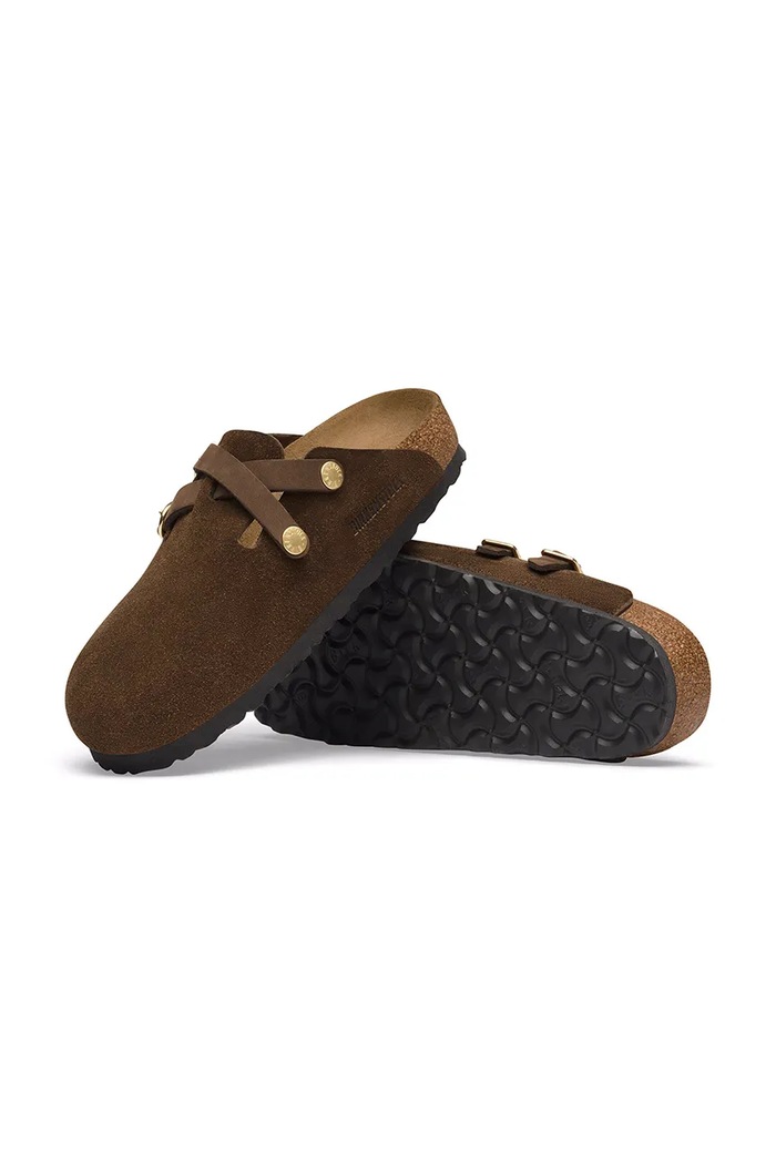 Birkenstock Blair Suede Leather slides mules Women's suede brown 1032983.