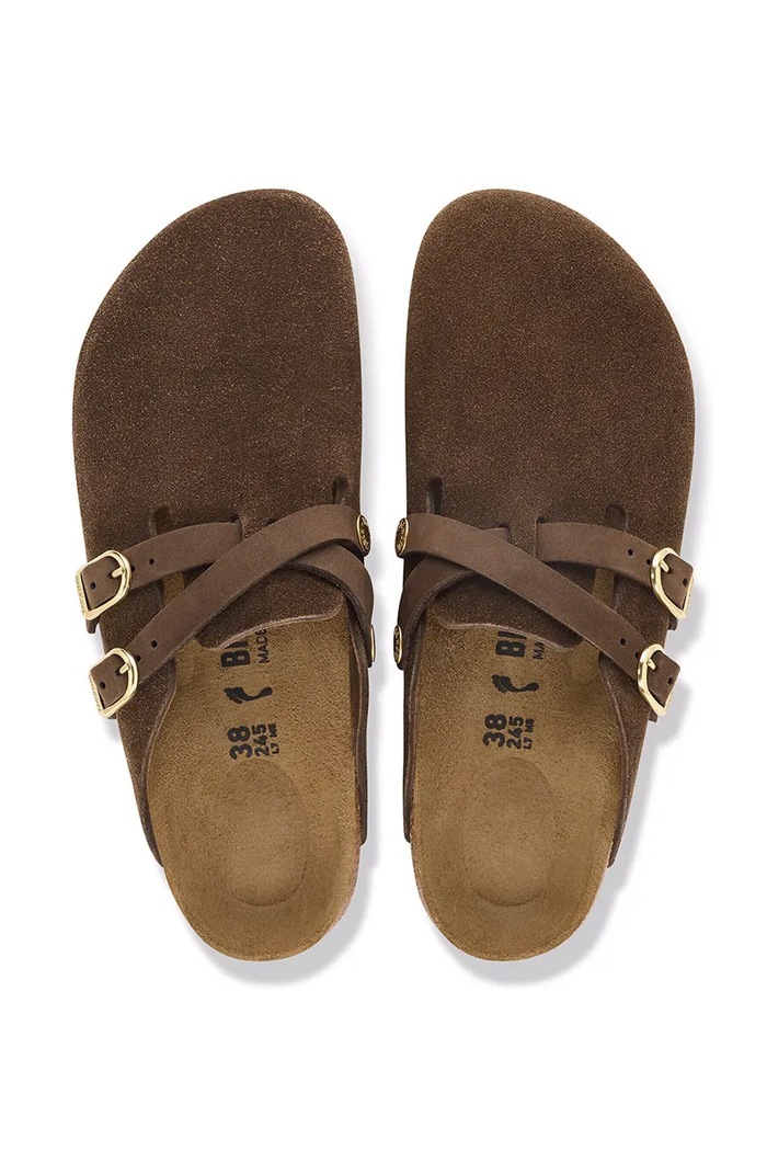 Birkenstock Blair Suede Leather slides mules Women's suede 1032983. brown