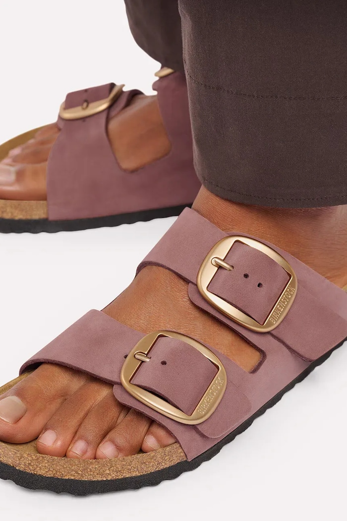 Birkenstock klapki damskie nubukowe Arizona Big Buckle Nubuck Leather 1032970.